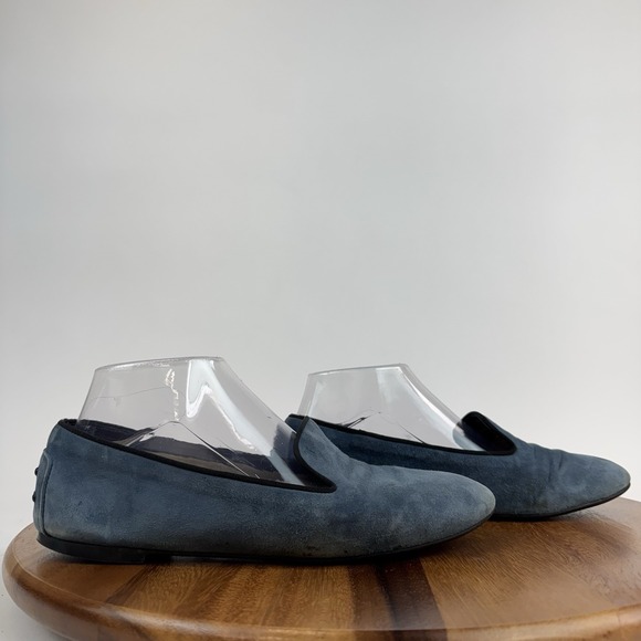 Womens Tod's Blue Suede Casual Comfort Slip On Driving Loafers Shoes Size EU 38 - Picture 1 of 8